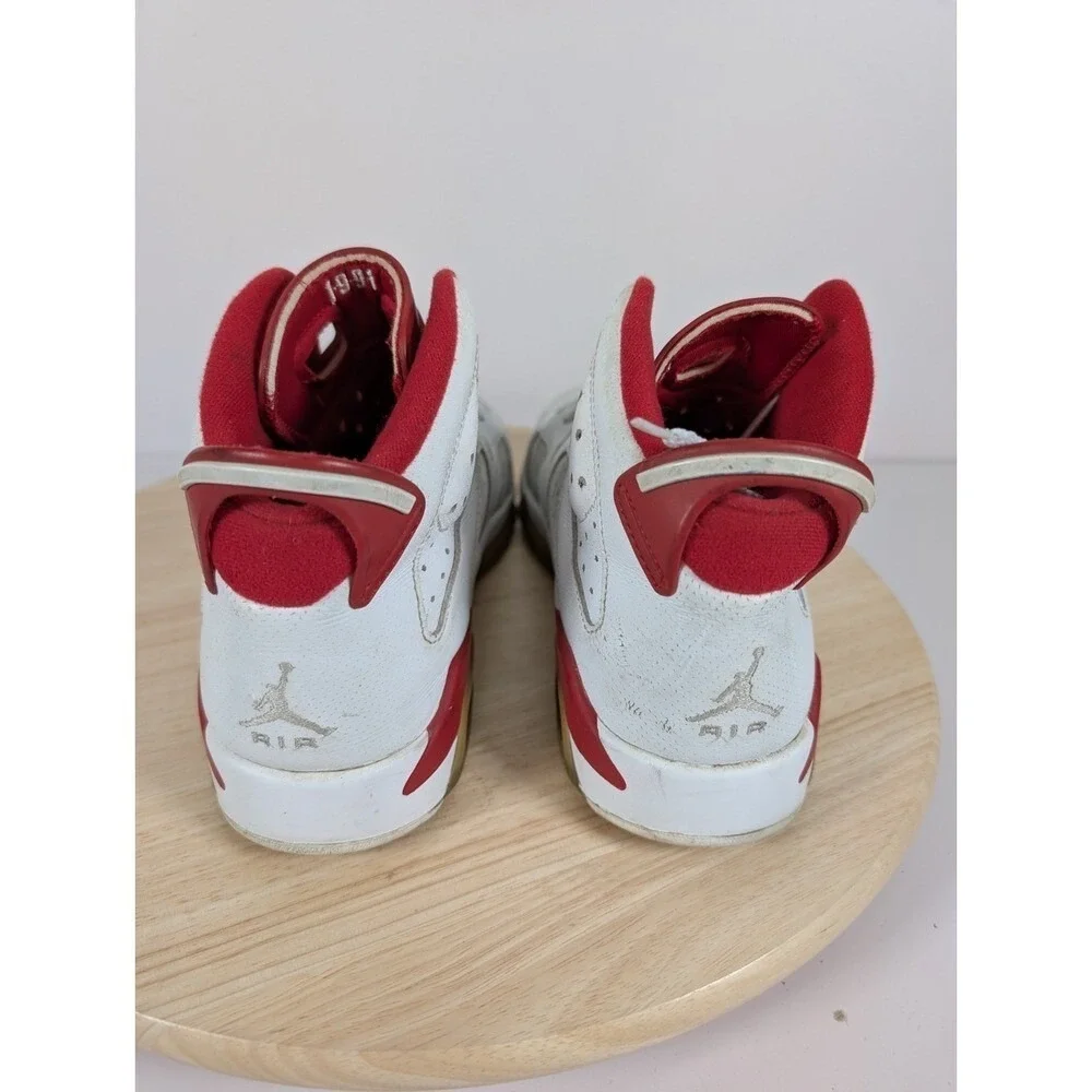 Nike Air Jordan 6 Retro Alternate Hare 6.5Y Youth Womens 8 White Red Sneakers